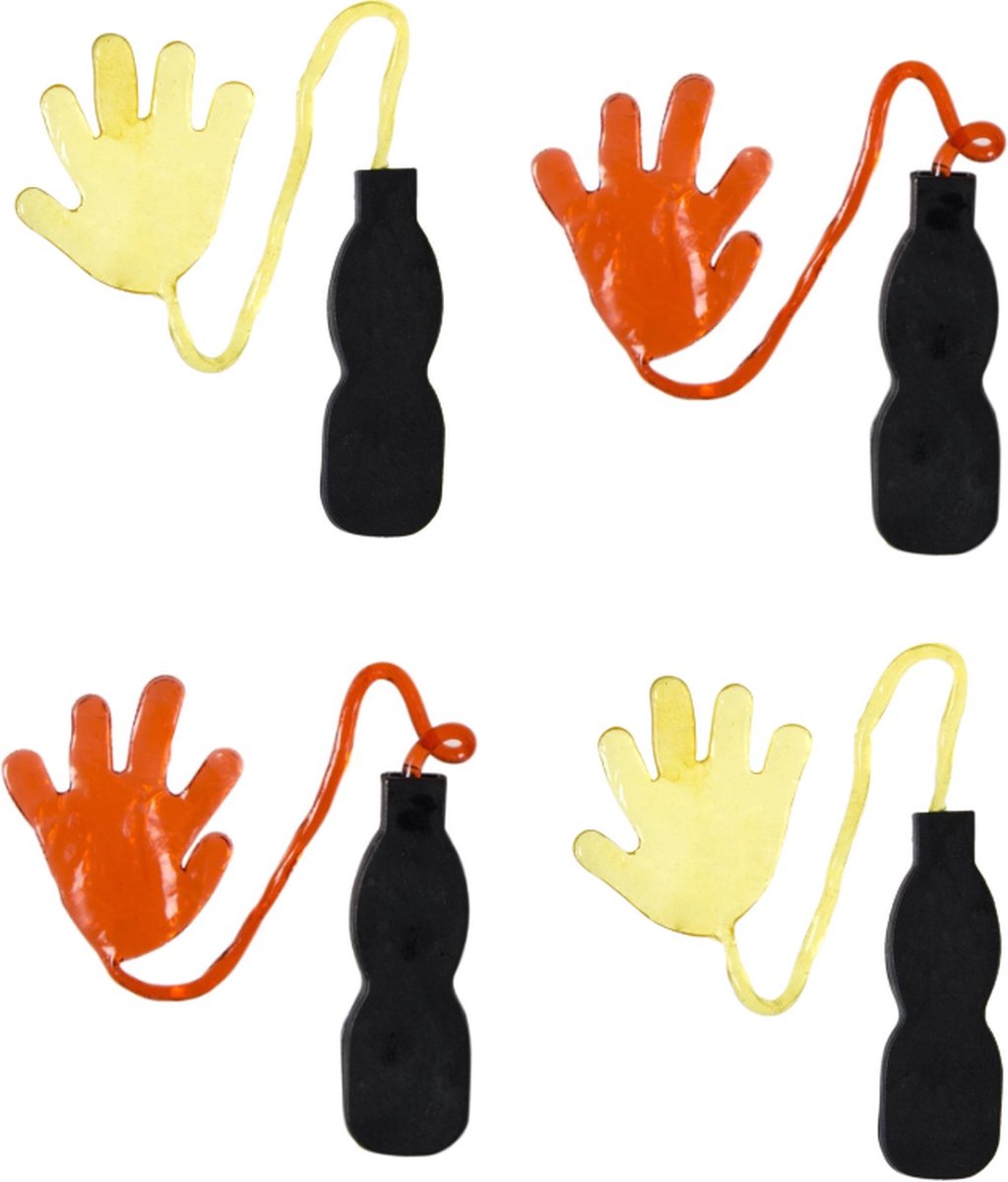 Sticky Hands met Handvat | Rood & Geel | 4 Plakhanden